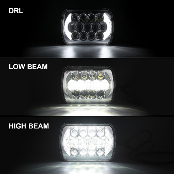 COWONE 5x 7 7x 6 inch Projector LED Headlights 105W Brightest for Jeep Wrangler YJ Cherokee XJ H6054 H5054 H6054LL 69822 6052 6053 Chrome 